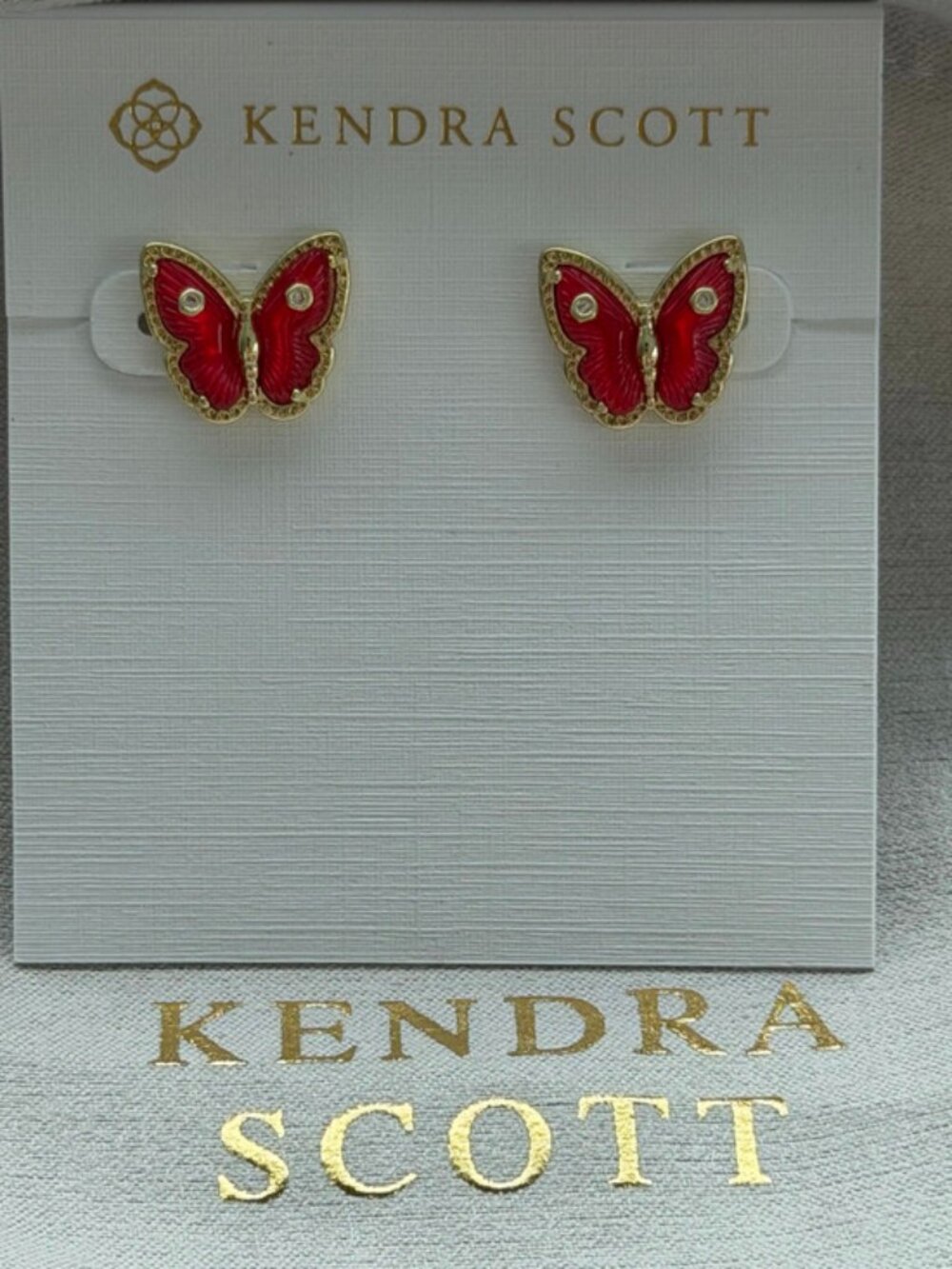 Kendra Scott red butterfly earrings